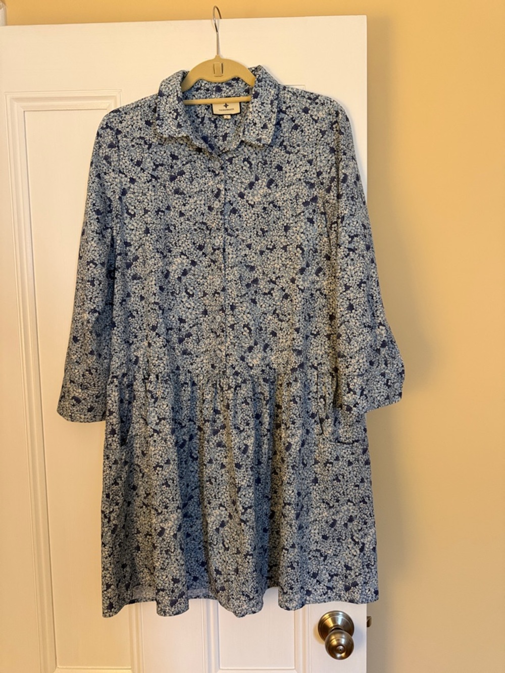 Tuckernuck Blue Hydrangea Hayes Button-Front Shirt Dress - Picture 3 of 4